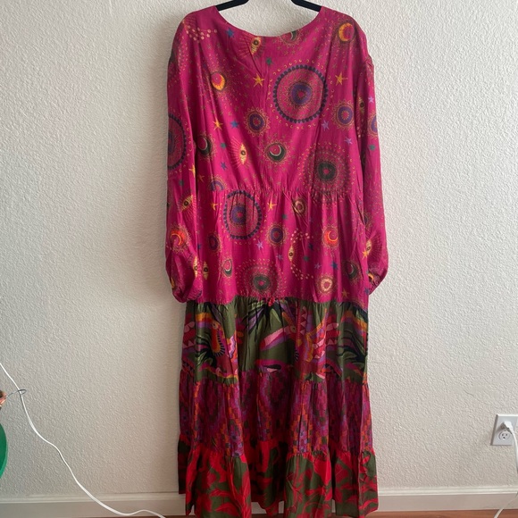 NWT FARM Rio Mixed Prints Embroidered Yoke Maxi Dress - Picture 6 of 7